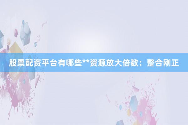 股票配资平台有哪些**资源放大倍数：整合刚正